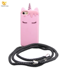 Silicon phone case nylon necklace for apple iphone 7