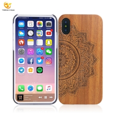 3D Laser Engraving Real Wood Phone Case For iPhone X/XS