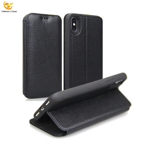 Genuine leather wallet case mobile phone holder for iphone X