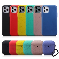 New Products Compostable Wheat Straw headphone case Shockproof Cover For Airpods