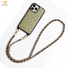 Custom PU Sticker Leather Shockproof Case Stock Detach Hands Free Luxury Metal Chains For Bags