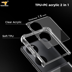 New Transparent TPU Acrylic Pocket PC Flip Cover Shockproof Clear Anti Fall Detachable Smart Phone Case For Huawei Holding P50