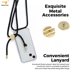 Unique Metal Accessories Crossbody Shoulder PPM Strap Anti Fall TPU Hard PC Modular Necklace Phone Case