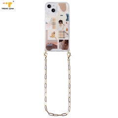 With Hook Buckle Shoulder Universal Cell Lanyard Mobile Hang Around Neck Metal Charm Holder Case Copper Chain Green Phone Strap