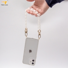 TPU Acrylic Fashion Covers With Chain Strap Clear Bracelet Bulk Shock Proof Trend Smart Phone Case