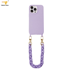 Personalized Antishock Clear Acrylic 12 Hand Strap Customized Mobile Lanyard Short With Chain Cover New For iPhone XR Phone Case