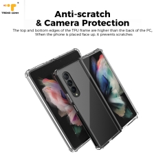 Clear PC Folding Phone Case Transparent Shockproof Cover Z Fold 3 Case For SAM Galaxy