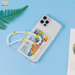 Smile Face Fruit Handmade Chain Rainbow Wrist String Acrylic Pearl Phone Strap Beads Cartoon Designer Beaded Lanyard