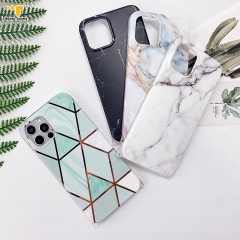 OEM IMD Printing Electroplated TPU Ear Cover Forested Marble Phone Case Mobile Phone Arm Strap For iPhone 13 Pro Max