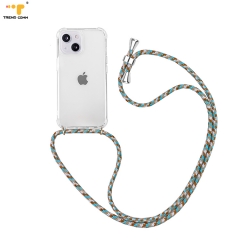 Free Sample Wholesale PPM Necklace Cell Phone Case Clear TPU Acrylic With Bling Crossbody Hop For iPhone 13 Pro Max