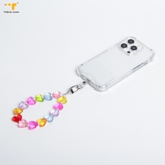 Dropshipping Products 2023 Heart Pearl Beaded Wrist Smart Mobile Cell Phone Strap With Beads