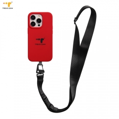 Trend charm lanyard Custom polyester nylon ribbon belt webbing chain Case Phone Wrist Strap Beaded accessories