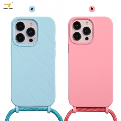 Custom logo Silicone polyester Protective Shell Lanyard Camera Protection Mobile Phone Cover for iPhone14