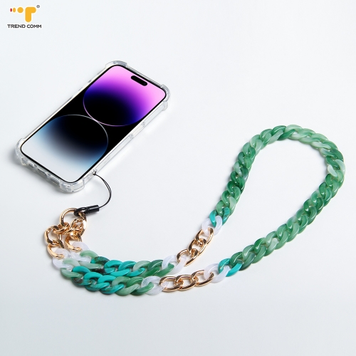 Hot Selling LOW MOQ Custom Acrylic luxury designer Universal Mobile Hang Cord Type Strap phone case with chain