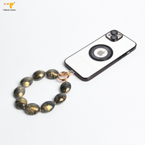 Custom Bead To Phone With Acrylic accessories chain strap clear for iphone 14 pro max back cover