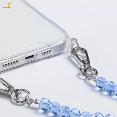 2023 acrylic necklace custom black accessories high quality luxury beaded phone case chains for iphone 13