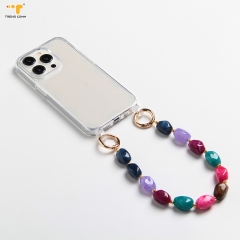 Wholesale Colorful Acrylic Bead Chain Straps Necklace Cord Rope Clear Mobile Phone Cases Keychain Accessories for iPhone