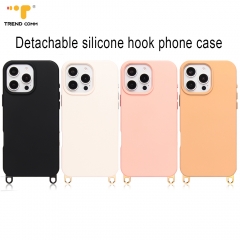 Protective Silicone Case for Crossbody Phone Case for iPhone Mobile Cover With Phone Case Hooks Custom Logo