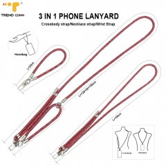 2025 Hot Selling 3 in 1 Phone Strap Durable Black Crossbody Lanyard Phone Charm New Strap for Women for iphone 17 Pro Max