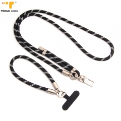 2025 Hot Selling 3 in 1 Phone Strap Durable Black Crossbody Lanyard Phone Charm New Strap for Women for iphone 17 Pro Max