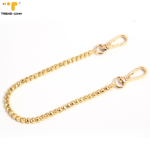 Hot Selling Phone Chain Beads Golen and Silver Mobile Phone Charm for Phone Case and Heart-Shaped Mobile Accessory