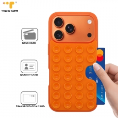 Multi Functional Silicone Phone Case for iPhone 17 with Built-in Card Holder & Strong Suction Grip Colorful Shockproof Case