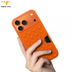 Multi Functional Silicone Phone Case for iPhone 17 with Built-in Card Holder & Strong Suction Grip Colorful Shockproof Case