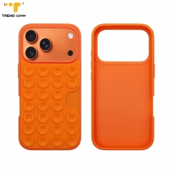 Multi Functional Silicone Phone Case for iPhone 17 with Built-in Card Holder & Strong Suction Grip Colorful Shockproof Case