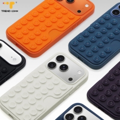 Multi Functional Silicone Phone Case for iPhone 17 with Built-in Card Holder & Strong Suction Grip Colorful Shockproof Case