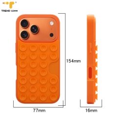 Multi Functional Silicone Phone Case for iPhone 17 with Built-in Card Holder & Strong Suction Grip Colorful Shockproof Case