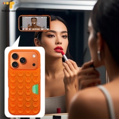 Multi Functional Silicone Phone Case for iPhone 17 with Built-in Card Holder & Strong Suction Grip Colorful Shockproof Case