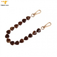 Phone Lanyard 32cm Jade Heart Pendant Chain with 2 Metal Hooks Colorful Adjustable Beaded Phone Strap for iPhone 13 14 15 16 17