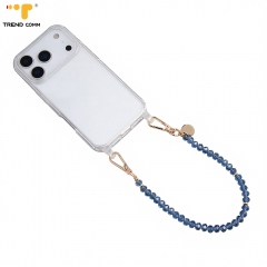Custom Logo Anti-Lost Crystal Phone Chain Lovely Ins Style Bow Tie Beads with Cute Design Phone Wrist Strap for Mobile Phones