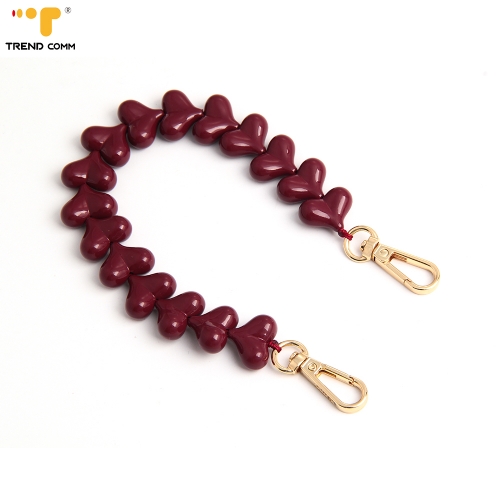 Love Shaped Phone Chain TPU/PC Protective Case with Matching Braided Wristband & Necklace Strap for iPhone 15