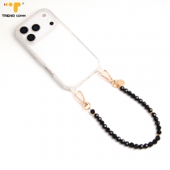 Custom Logo Anti-Lost Crystal Phone Chain Lovely Ins Style Bow Tie Beads with Cute Design Phone Wrist Strap for Mobile Phones