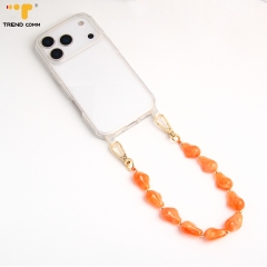 2026 Fashion Wristband Phone Chain Jade Acrylic Handmade Beaded Mobile Phone Chain & Pendant Bag Lanyard for iPhone 15 16 17