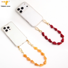 2026 Fashion Wristband Phone Chain Jade Acrylic Handmade Beaded Mobile Phone Chain & Pendant Bag Lanyard for iPhone 15 16 17