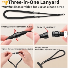 Rotating Threaded Connection Buckle Phone Strap Secure Carry Converts From Neck Lanyard to Anti-Loss Wrist Rope for iPhone 17