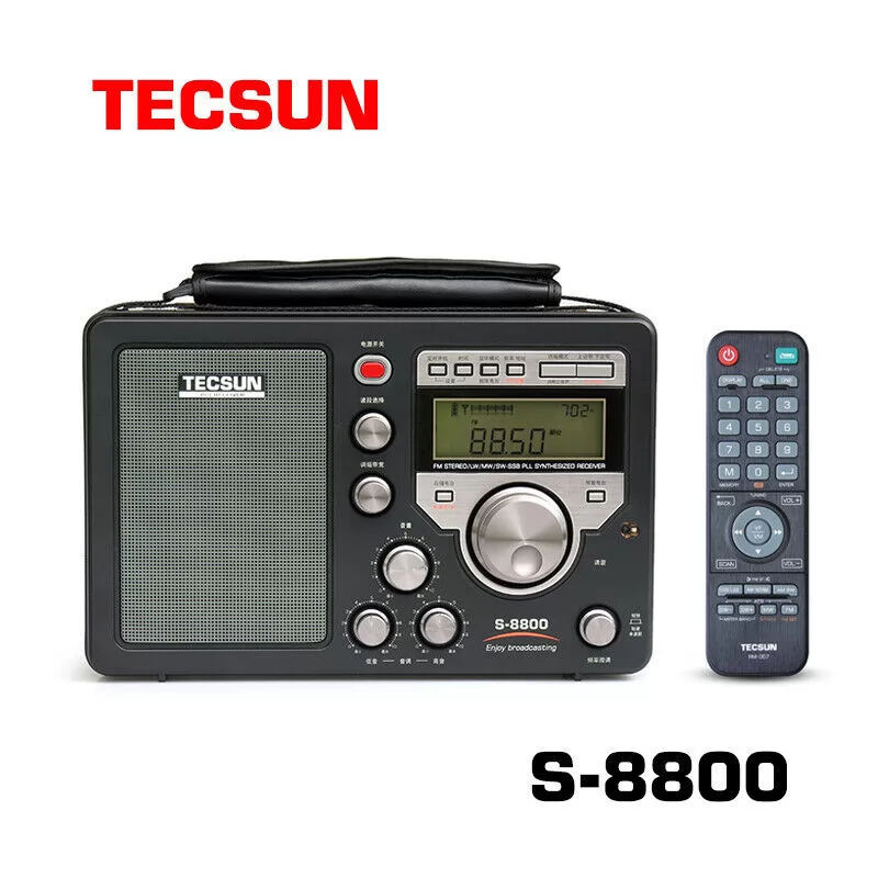TECSUN S-8800 Radio Portátil SSB Conversión dual PLL DSP FM / MW / SW / LW Receptor de radio de banda completa con control remoto