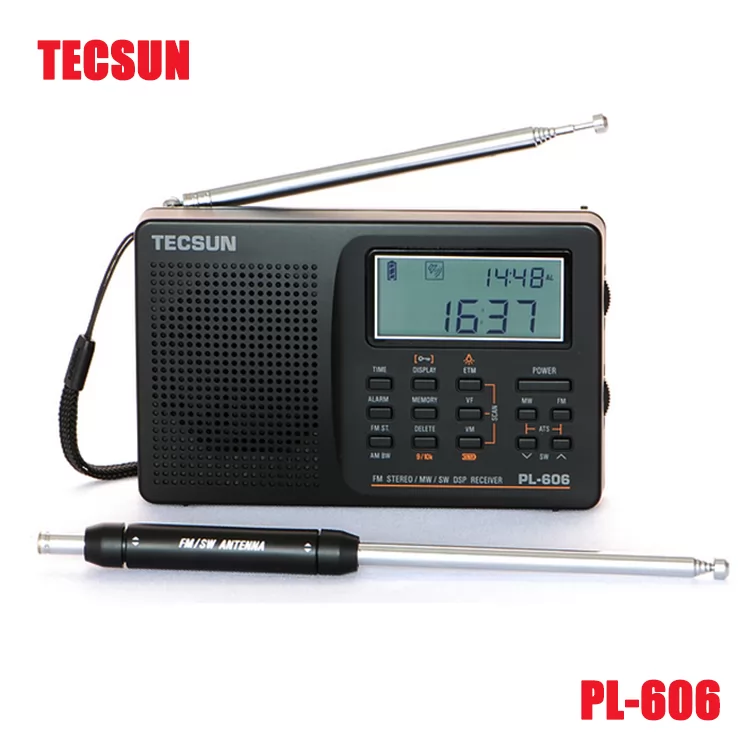 Tecsun PL-606 Digital PLL Radio portátil FM Estéreo / LW / SW / MW Receptor DSP Negro
