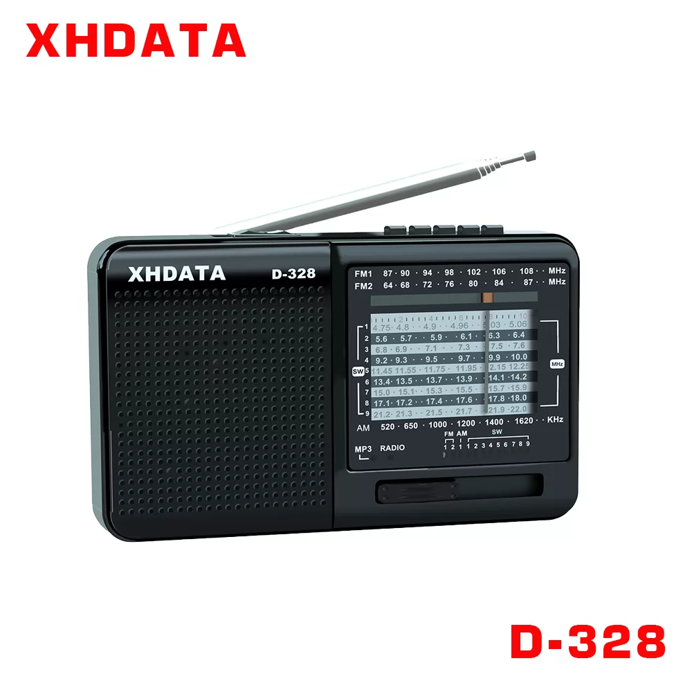 XHDATA D-328 Radio portátil FM AM SW Band Reproductor MP3 compatible con tarjeta TF