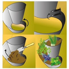 Kraeuterspirale kraus kraeuterspirale bausatz Kräuterbeet beplanzt 35x35x55 and 80x80x90 Kräuterspirale Blumenbeet Hochbeet im runden Design ﻿