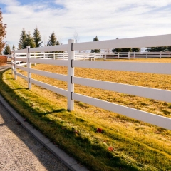 White Pvc Vinyl 4 Rail Horse Rail Fence Panel Heavy Duty Vinyl Horse Fence, White Horse Fence, 3 Rail Vinyl Farm Fence, Pasture Fence, Split Rail Fence.