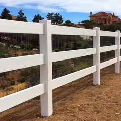 White Pvc Vinyl 4 Rail Horse Rail Fence Panel Heavy Duty Vinyl Horse Fence, White Horse Fence, 3 Rail Vinyl Farm Fence, Pasture Fence, Split Rail Fence.