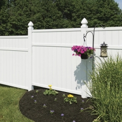 PVC High Privacy Fence White Vinyl Flat-top Fence panel in the Vinyl Fencing