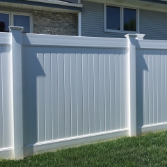 PVC High Privacy Fence White Vinyl Flat-top Fence panel in the Vinyl Fencing