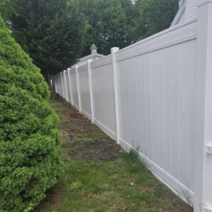Vinyl Full Privacy Fence with Scalloped Picket Top Vinyl Full Privacy Fence Outdoor Privacy Fence Screen PVC Decorative Garden Fence Vinyl Fence Panels