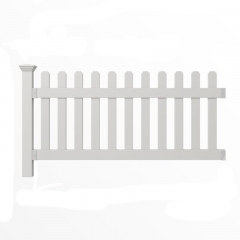Closed Picket Vinyl Fence Panel Perfect Durable Temporary Outdoor Fence for Backyard, Patio or Garden