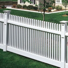 White Straight Picket Fence Vinyl Garden Fence High-Quality Factory Directly Price White Picket Fence Panels for Garden