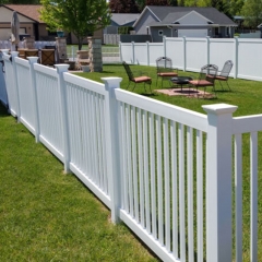 Closed Picket Vinyl Fence Panel Perfect Durable Temporary Outdoor Fence for Backyard, Patio or Garden